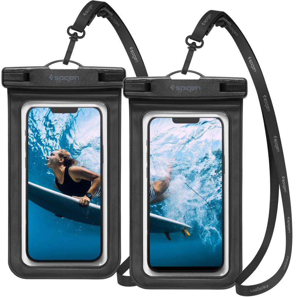 Универсален калъф за телефон (комплект от 2) - Spigen Waterproof Case A601 (AMP04523) - Черен