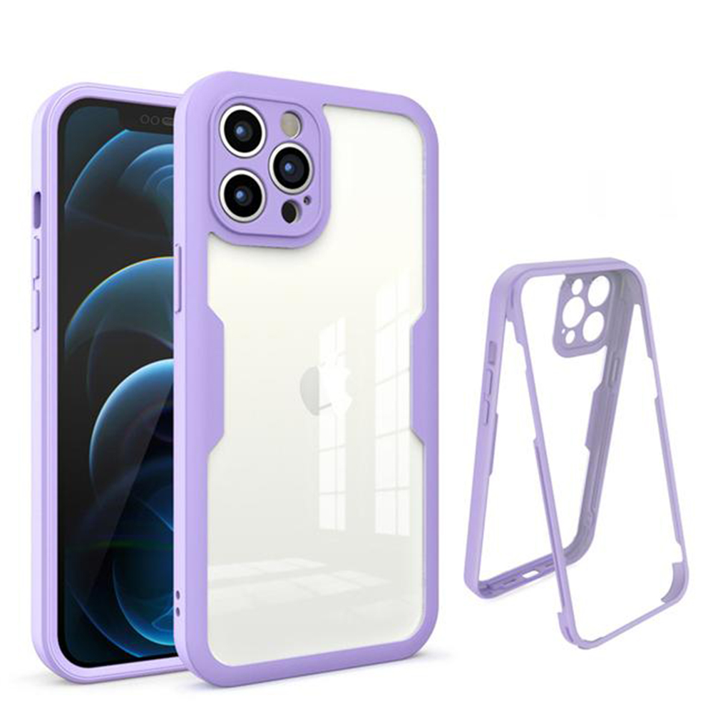 Калъф за iPhone 12 Pro Max + капак - Techsuit ColorVerse 360 Series - Лилав