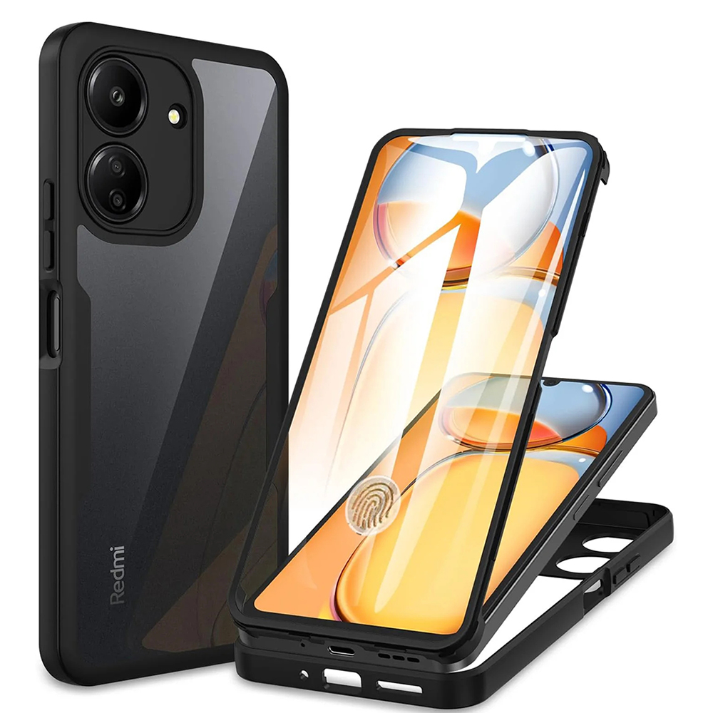 Калъф за Xiaomi Redmi 13C 4G 4G / Poco C65 + калъф - Techsuit ColorVerse 360 Series - Черен