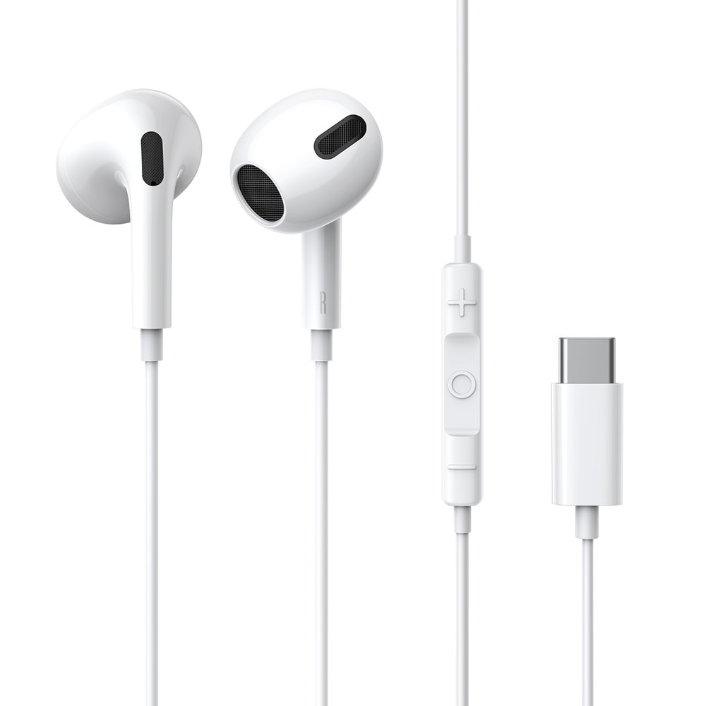 Слушалки Audio Type-C с микрофон, 1,1 м - Baseus Encok C17 (NGCR010002) - бели