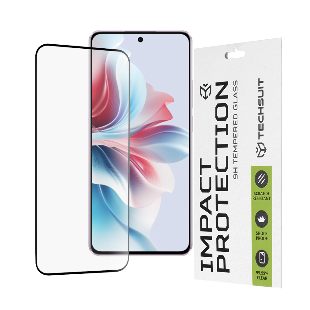 Фолио за Oppo Reno11 F - Techsuit 111D Full Cover / Full Glue Glass - черно