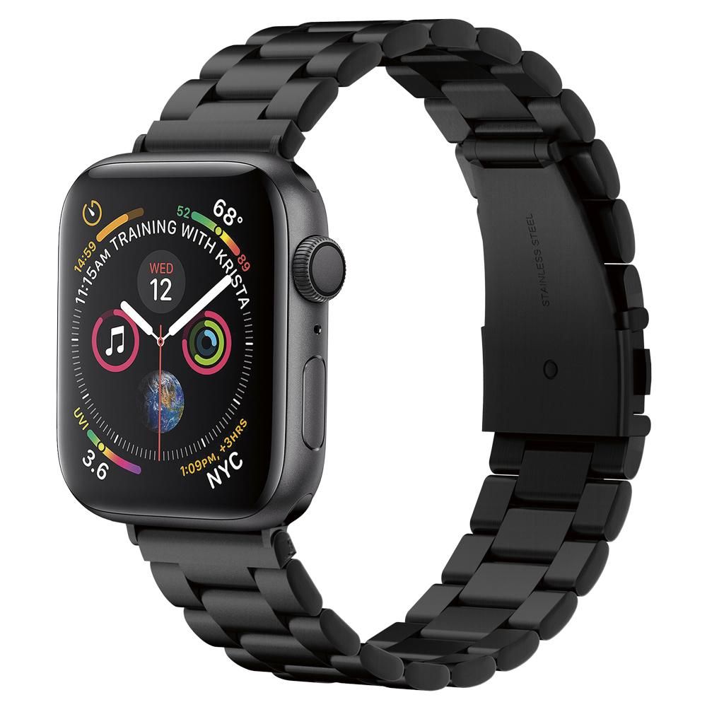 Каишка за Apple Watch 1/2/3/3/4/4/5/5/5/6/6/7/8/7/8/9/10/SE/SE/SE 2/Ultra/Ultra 2/Ultra 3 (42/44/45/46/49mm) - Spigen Modern Fit (062MP25403) - Черен