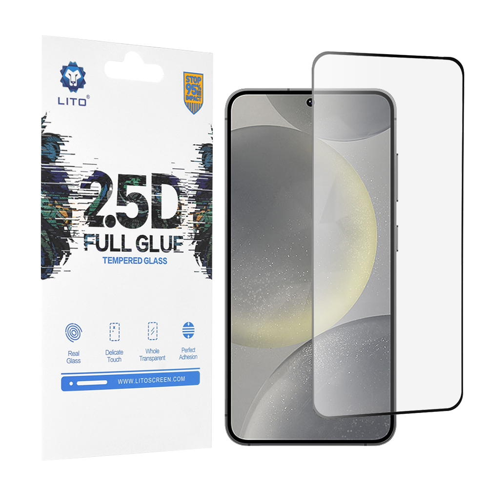 Капак за Samsung Galaxy S24 / S25 - Lito 2.5D FullGlue Glass Ultra Thin - Черен