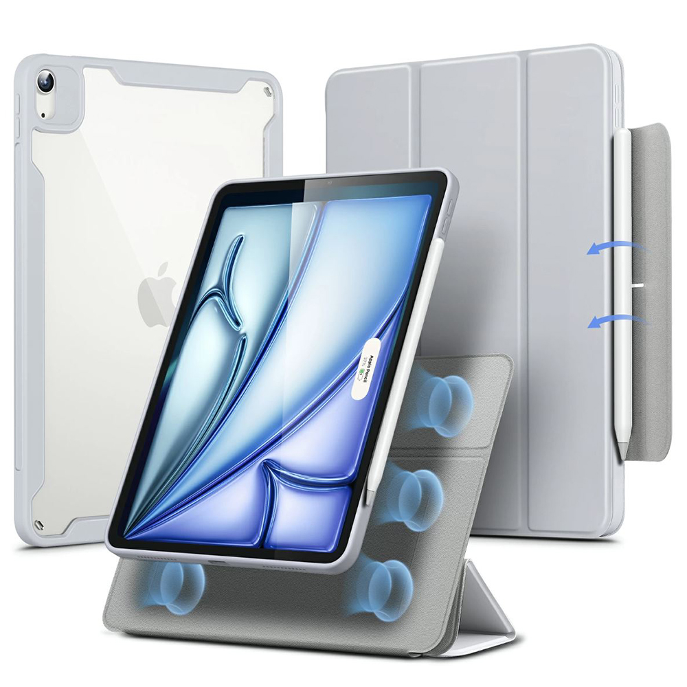 Калъф за iPad Air 4 (2020) / Air 5 (2022) / Air 11 (2024) / Air 11 (2025) / Air 11 (2026) - ESR Rebound Hybrid - Сив