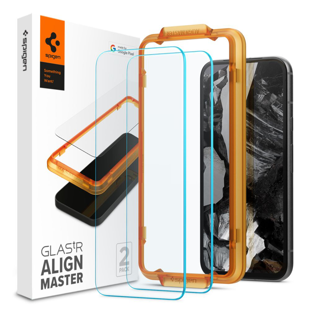 Капак за Google Pixel 8a (комплект 2) - Spigen Glas.TR Align Master (AGL07464) - Прозрачен