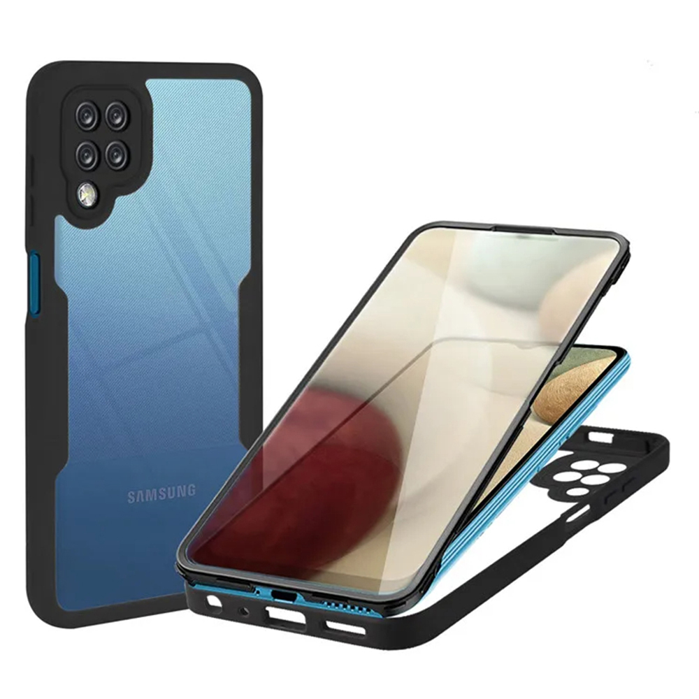Калъф за Samsung Galaxy A12 + Капак - Techsuit ColorVerse 360 Series - Черен