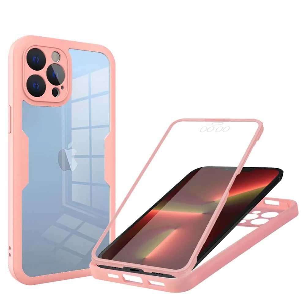 Калъф за iPhone 13 Pro + капак - Techsuit ColorVerse 360 Series - Розов