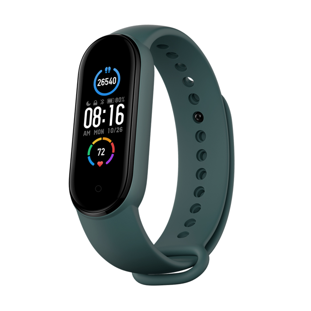 Каишка за Xiaomi Mi Band 5 / 5 NFC / 6 / 6 NFC / Amazfit Band 5 - Techsuit Watchband (W013) - Тъмнозелен