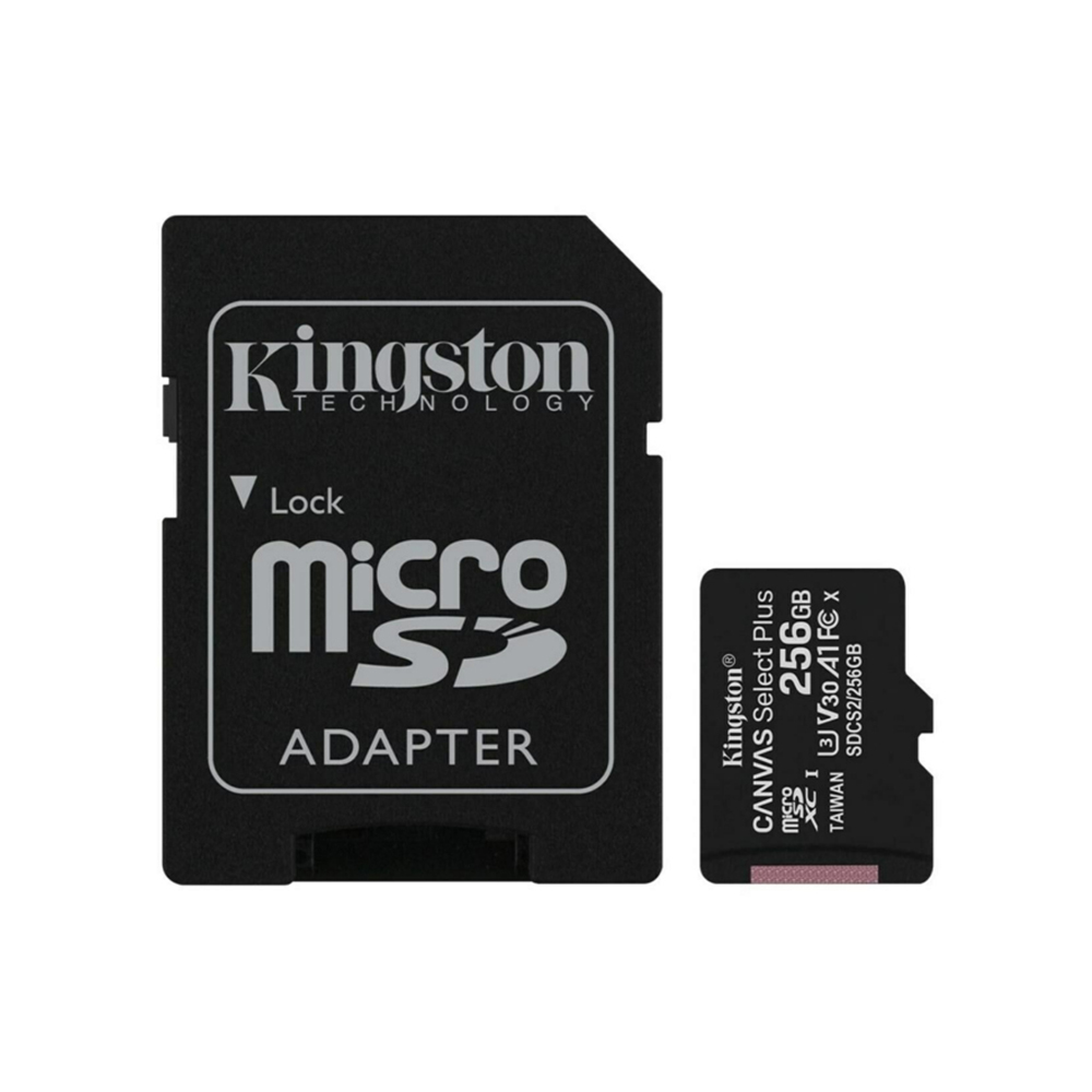 Карта памет с адаптер, 256GB - Kingston Canvas Select Plus (SDCS2/256GB) - Черен