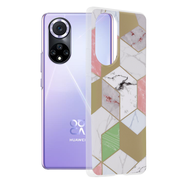 Калъф за Huawei nova 9 / Honor 50 - Techsuit Marble Series - Лилав Hex