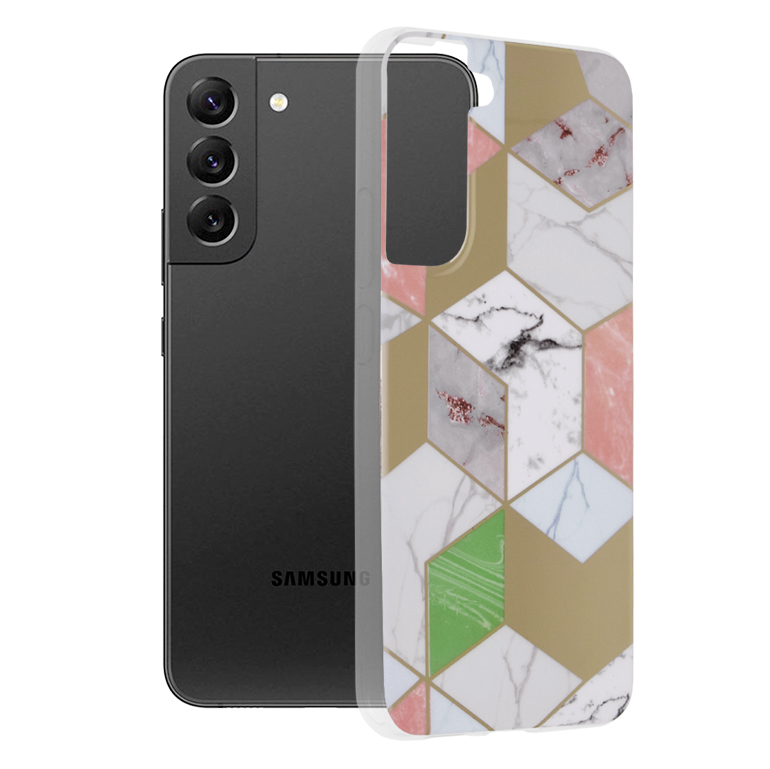 Калъф за Samsung Galaxy S22 Plus 5G - Techsuit Marble Series - Лилав Hex