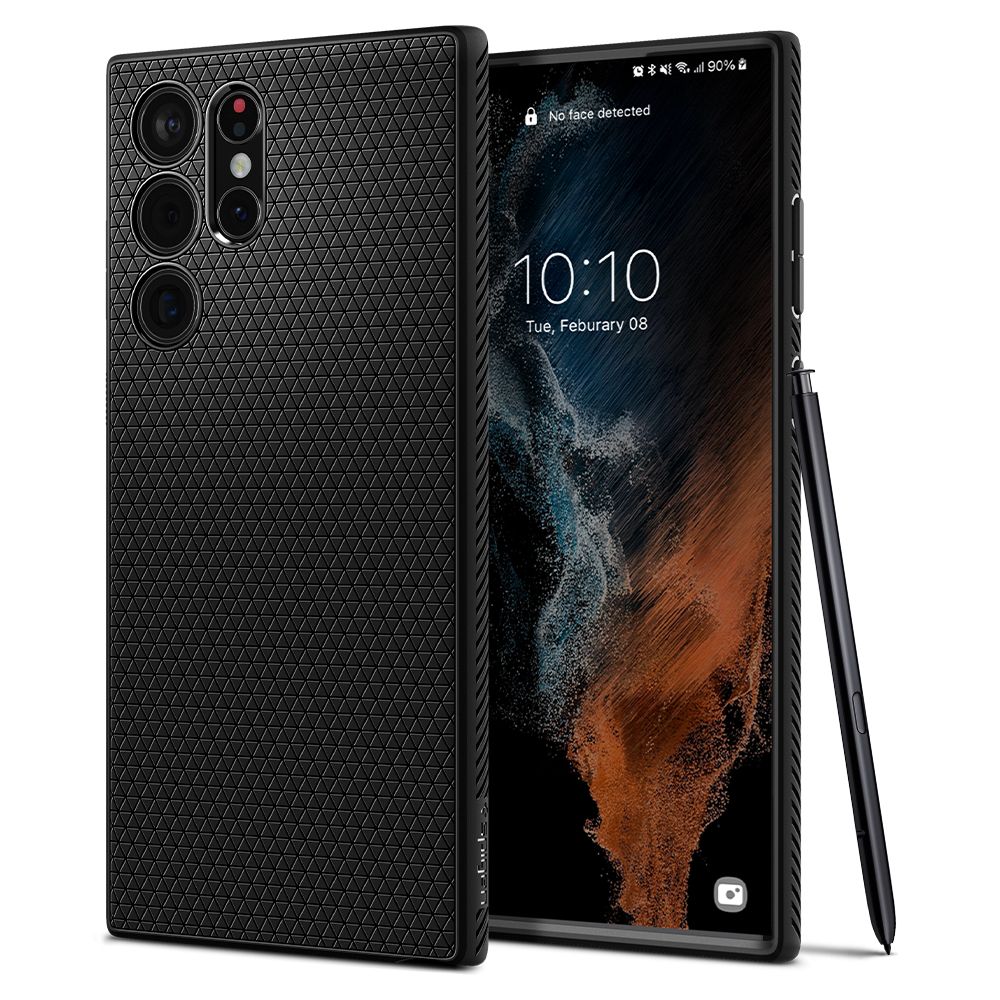 Калъф за Samsung Galaxy S22 Ultra 5G - Spigen Liquid Air (ACS03915) - черен мат