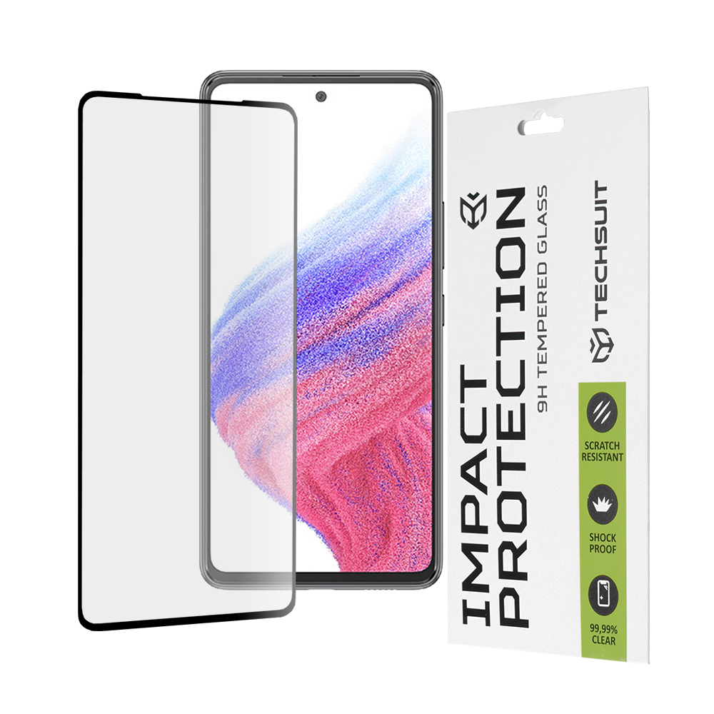 Калъф за Samsung Galaxy A53 5G - Techsuit 111D Full Cover / Full Glue Glass - Черен