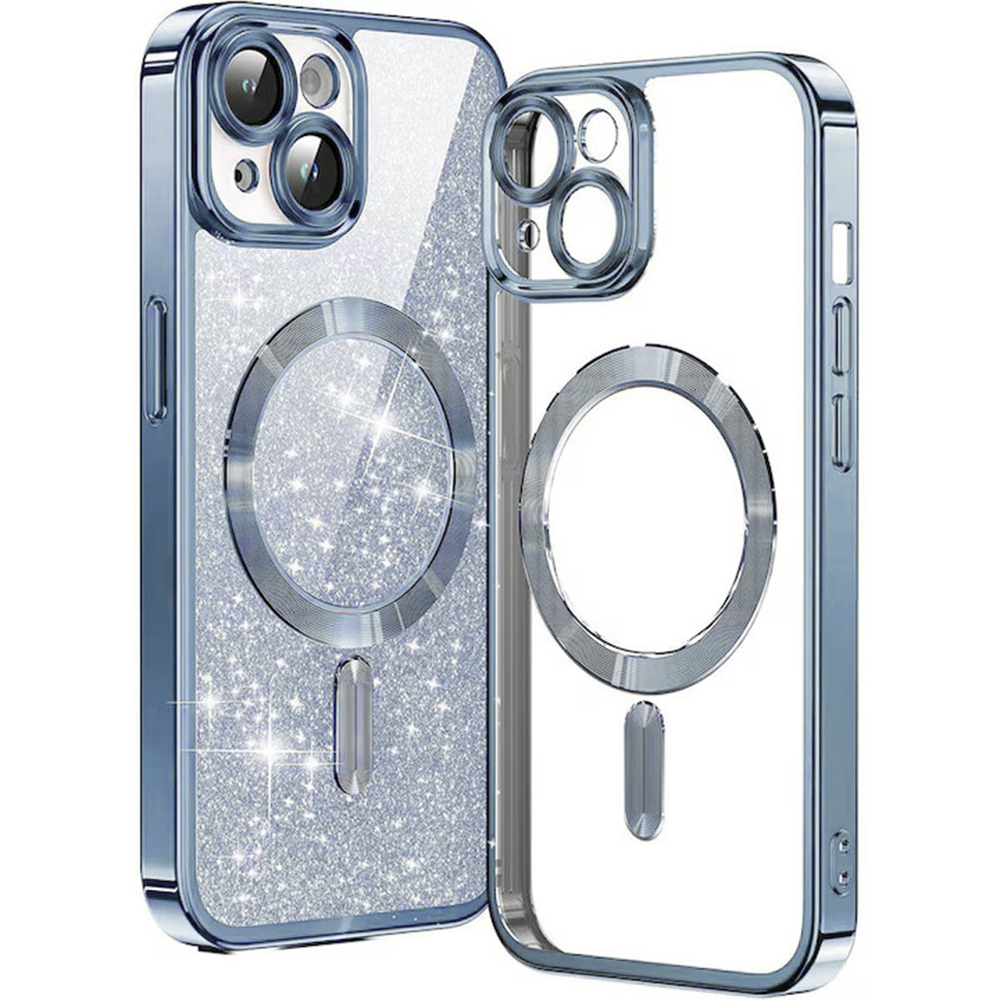 Калъф за iPhone 13 - Techsuit Luxury Glitter MagSafe - Светлосин