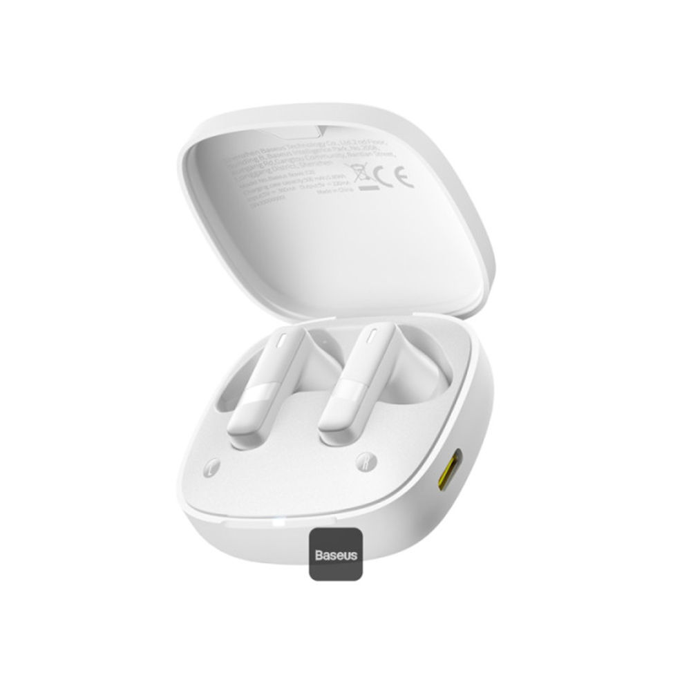 Безжични слушалки, Bluetooth 5.3, водоустойчиви - Baseus Bowie E20 (A00069700223-00) - бели