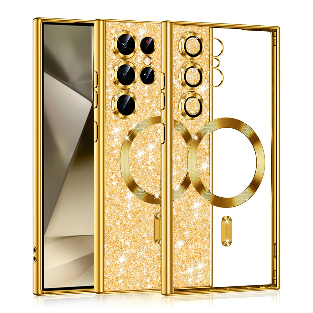 Калъф за Samsung Galaxy S24 Ultra - Techsuit Luxury Glitter MagSafe - Златен