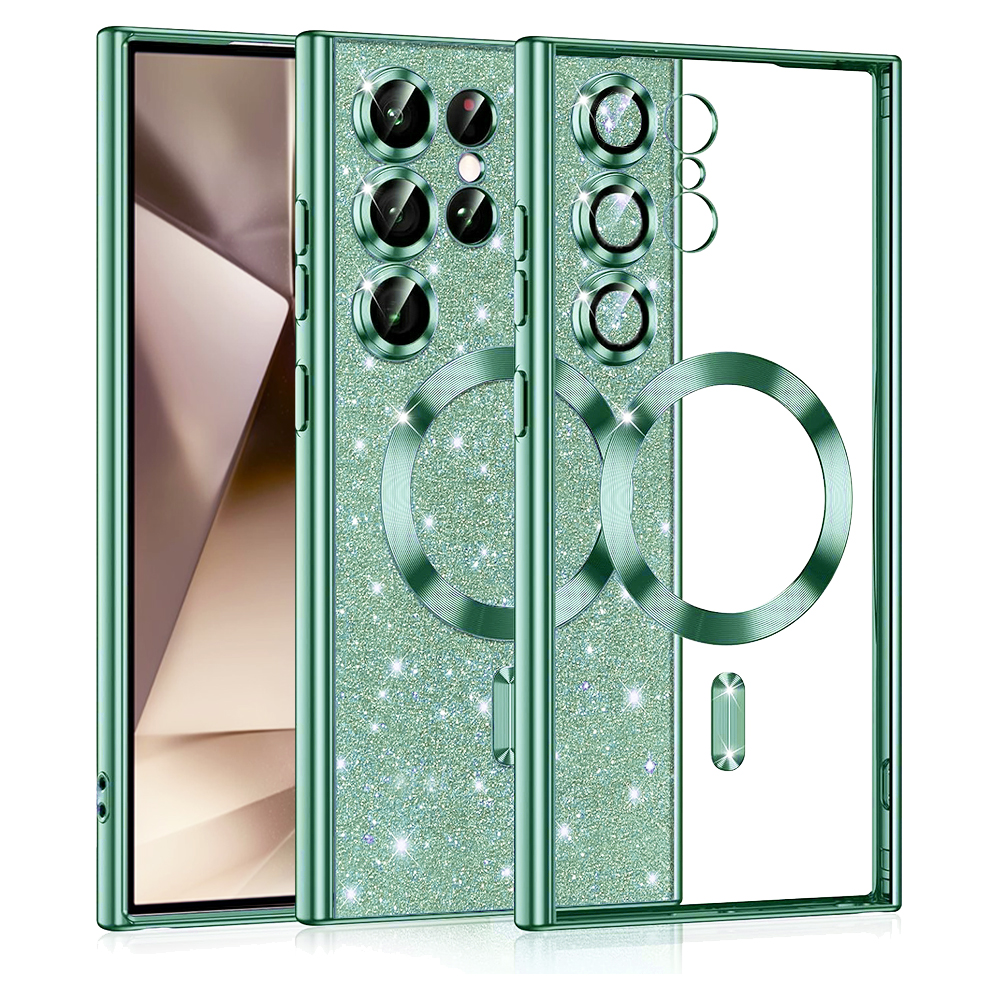 Калъф за Samsung Galaxy S24 Ultra - Techsuit Luxury Glitter MagSafe - Светлозелен