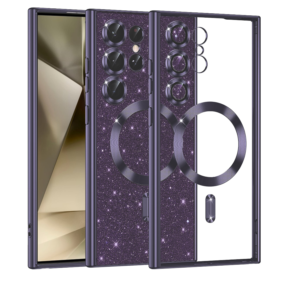 Калъф за Samsung Galaxy S24 Ultra - Techsuit Luxury Glitter MagSafe - Deep Лилав