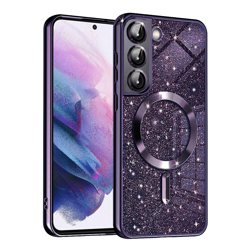 Калъф за Samsung Galaxy S21 FE 5G - Techsuit Luxury Glitter MagSafe - Deep Лилав