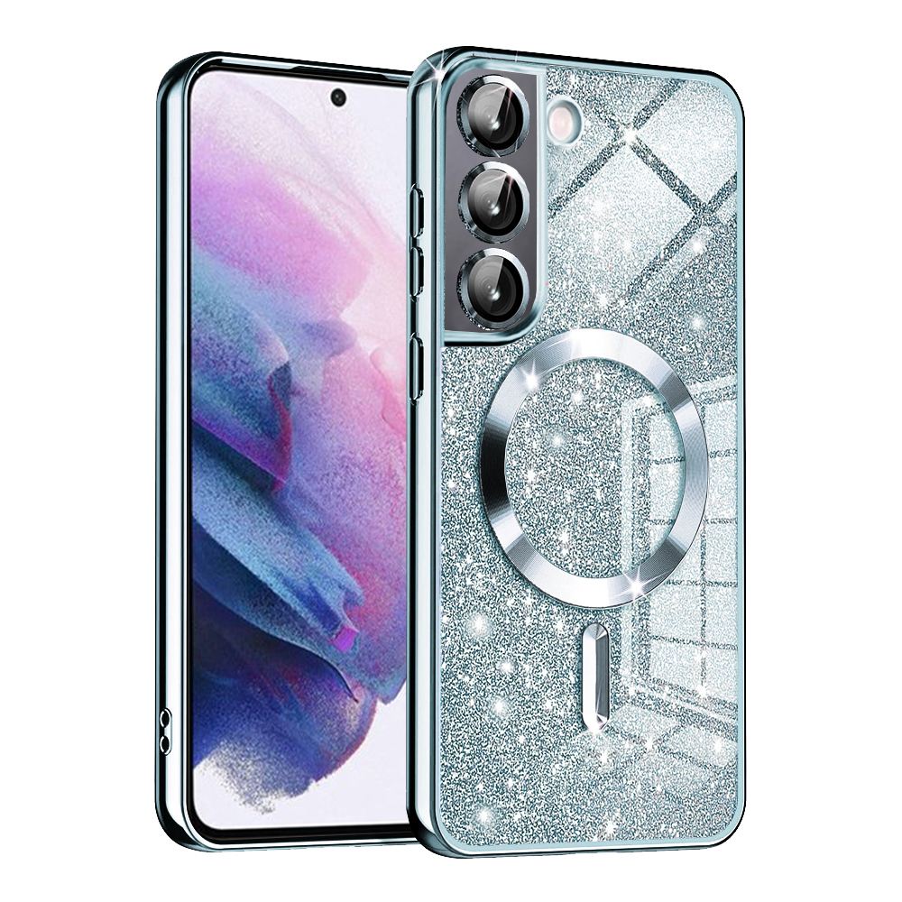 Калъф за Samsung Galaxy S21 FE 5G - Techsuit Luxury Glitter MagSafe - Светлосин