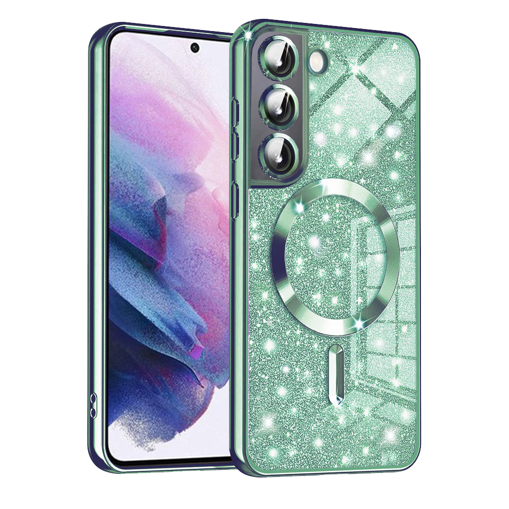 Калъф за Samsung Galaxy S21 5G - Techsuit Luxury Glitter MagSafe - Светлозелен