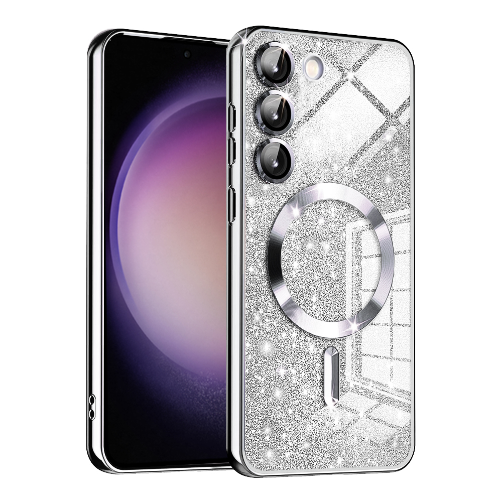 Калъф за Samsung Galaxy S23 Plus - Techsuit Luxury Glitter MagSafe - Сребрист