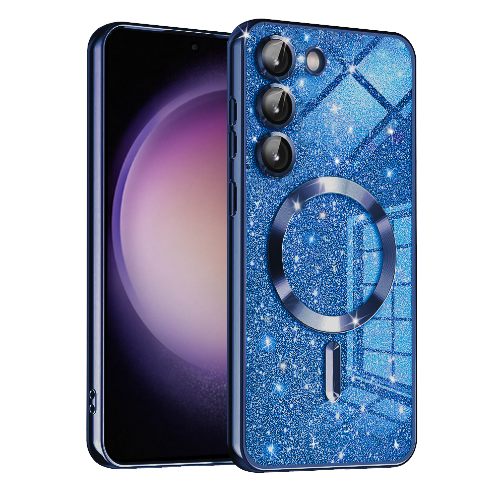 Калъф за Samsung Galaxy S23 Plus - Techsuit Luxury Glitter MagSafe - Deep Син