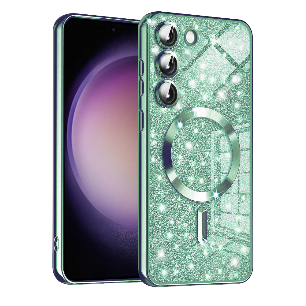 Калъф за Samsung Galaxy S23 - Techsuit Luxury Glitter MagSafe - Светлозелен