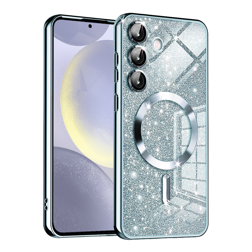 Калъф за Samsung Galaxy S24 - Techsuit Luxury Glitter MagSafe - Светлосин