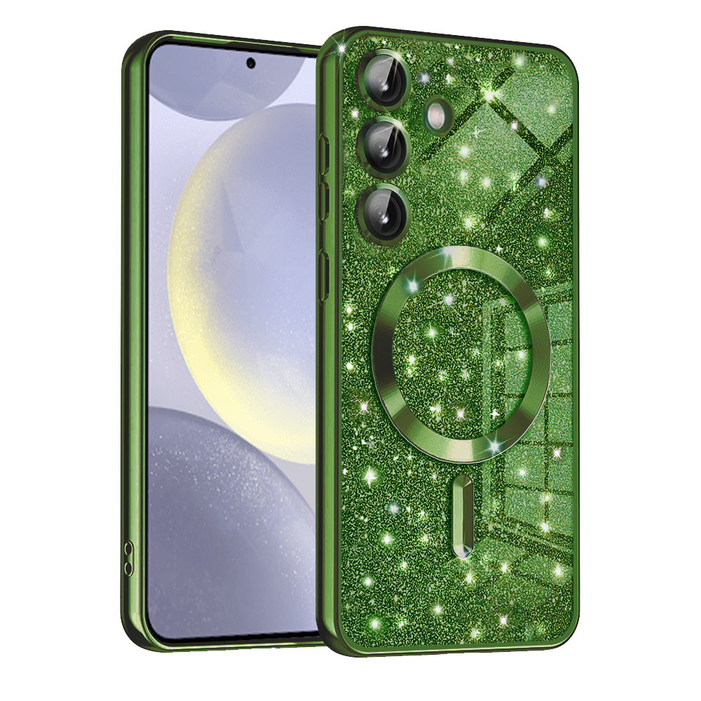 Калъф за Samsung Galaxy S24 - Techsuit Luxury Glitter MagSafe - Deep Зелен