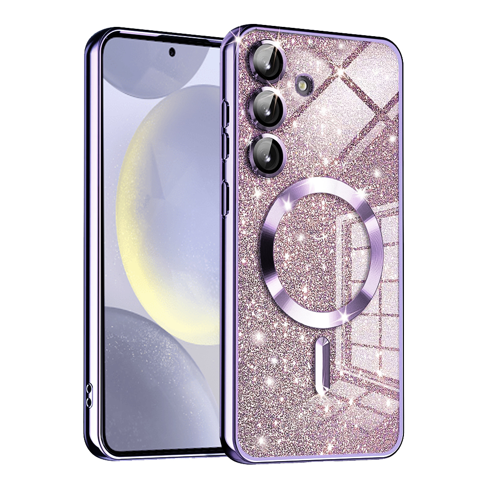 Калъф за Samsung Galaxy S24 Plus - Techsuit Luxury Glitter MagSafe - Светло лилав