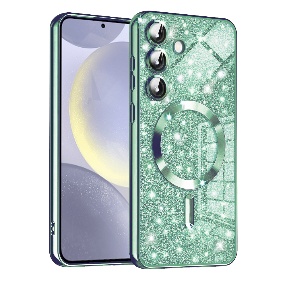 Калъф за Samsung Galaxy S24 Plus - Techsuit Luxury Glitter MagSafe - Светлозелен