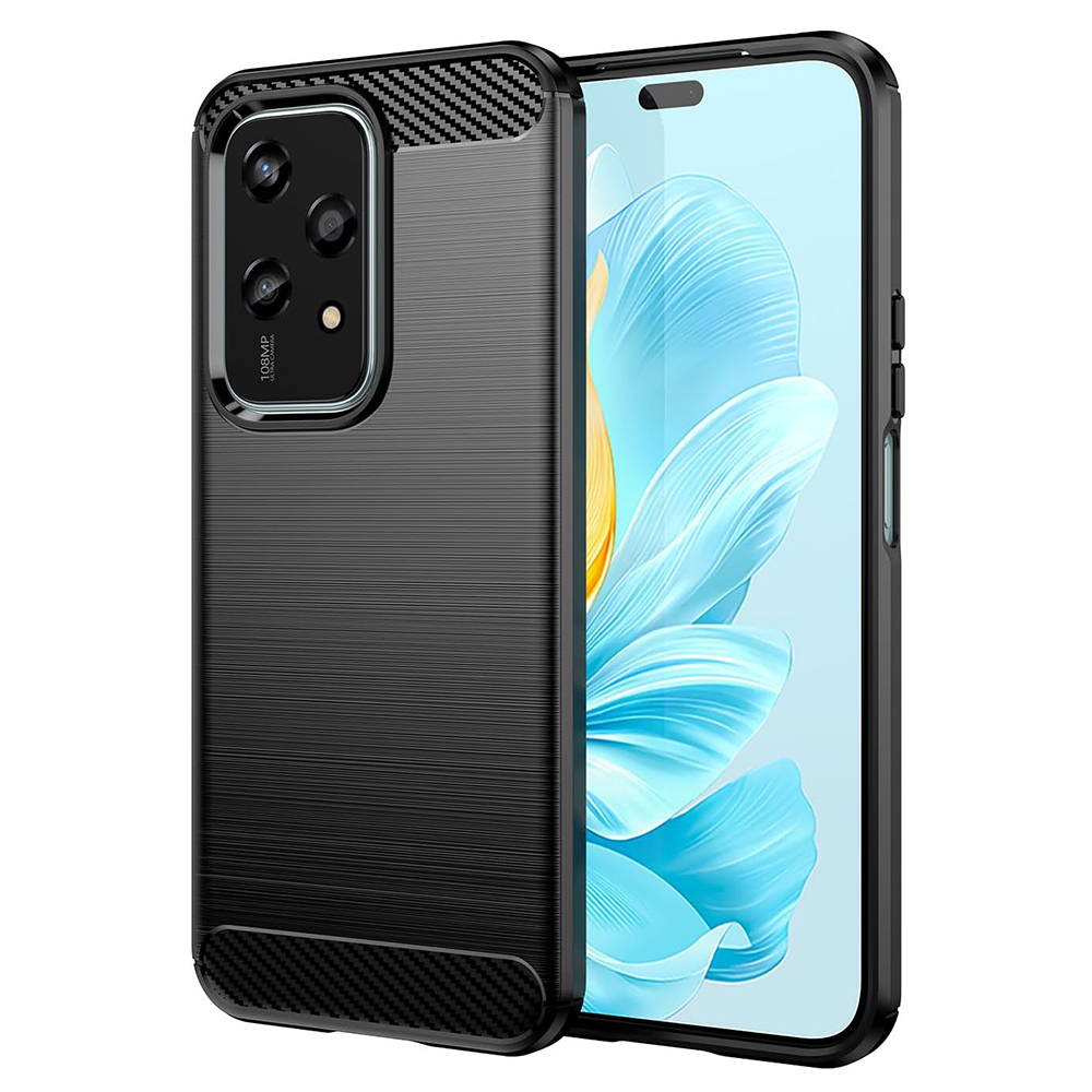 Калъф за Honor 200 Lite - Techsuit Carbon Silicone - Черен
