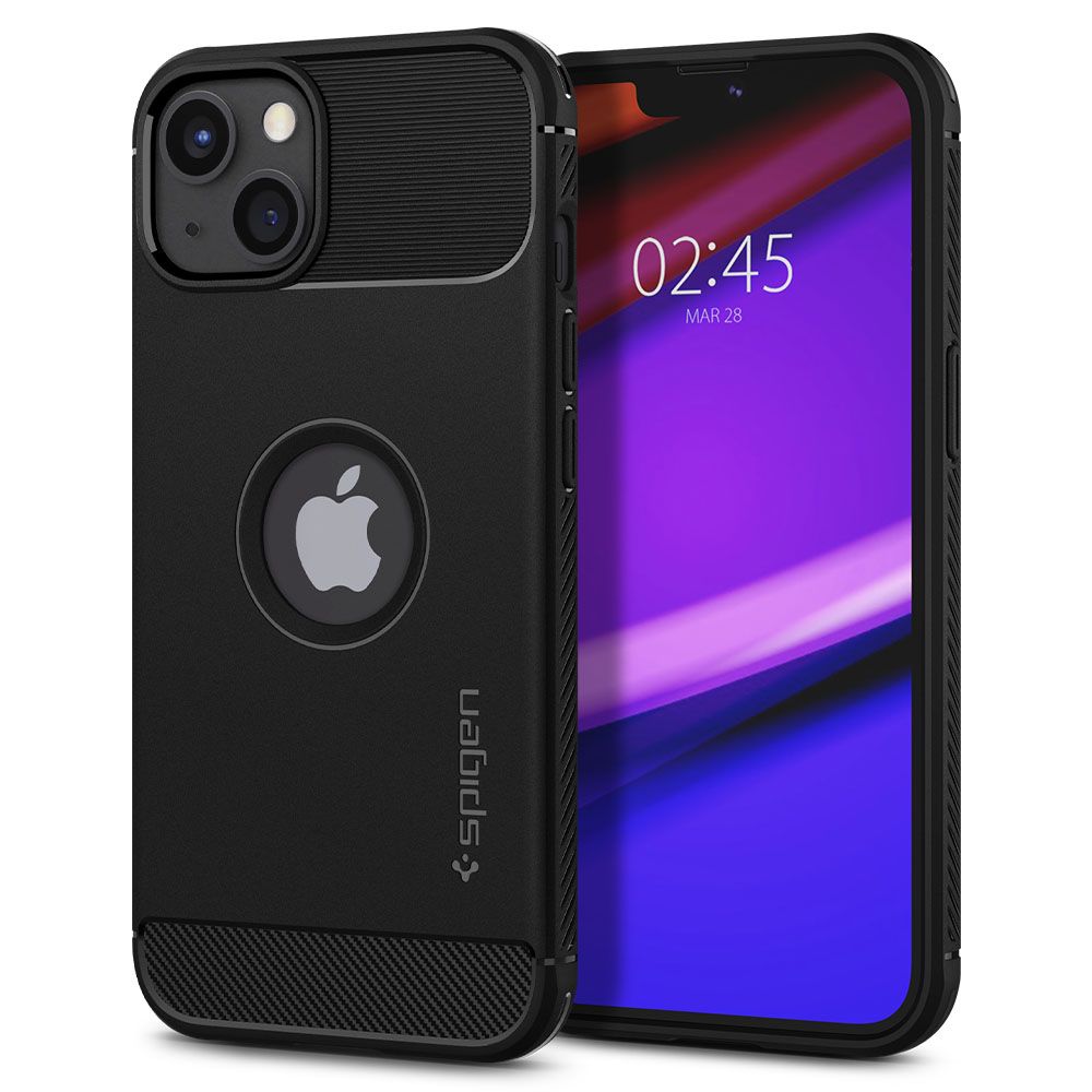 Калъф за iPhone 13 - Spigen Rugged Armor (ACS03518) - Черен