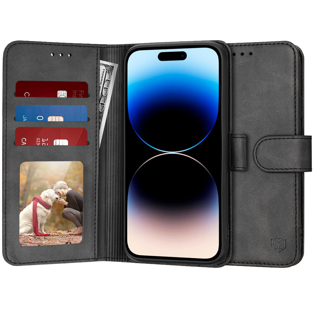 Калъф за iPhone 14 Pro - Techsuit Diary Book - Черен