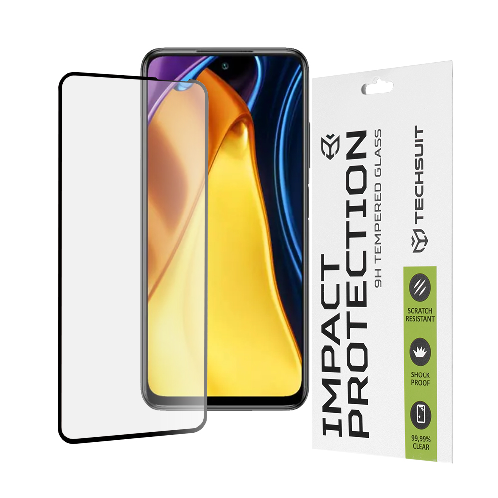 Калъф за Xiaomi Redmi Note 10 5G / Poco M3 Pro 5G - Techsuit 111D Full Cover / Full Glue Glass - Черен