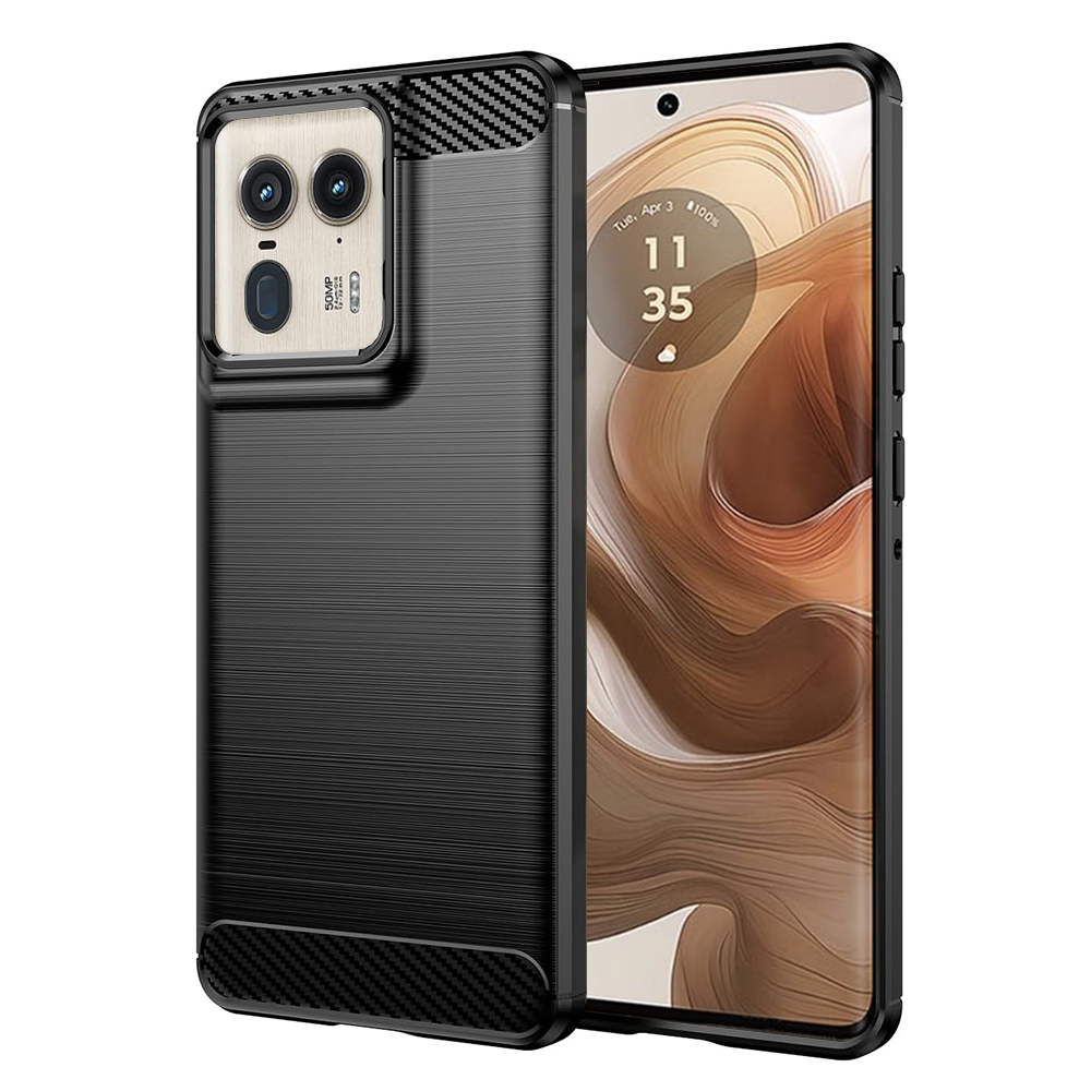Калъф за Motorola Edge 50 Ultra - Techsuit Carbon Silicone - Черен