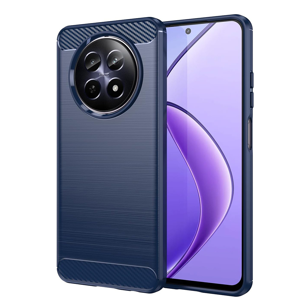 Калъф за Realme 12 / 12x - Techsuit Carbon Silicone - Син