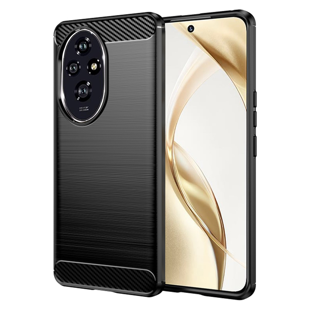Калъф за Honor 200 - Techsuit Carbon Silicone - Черен