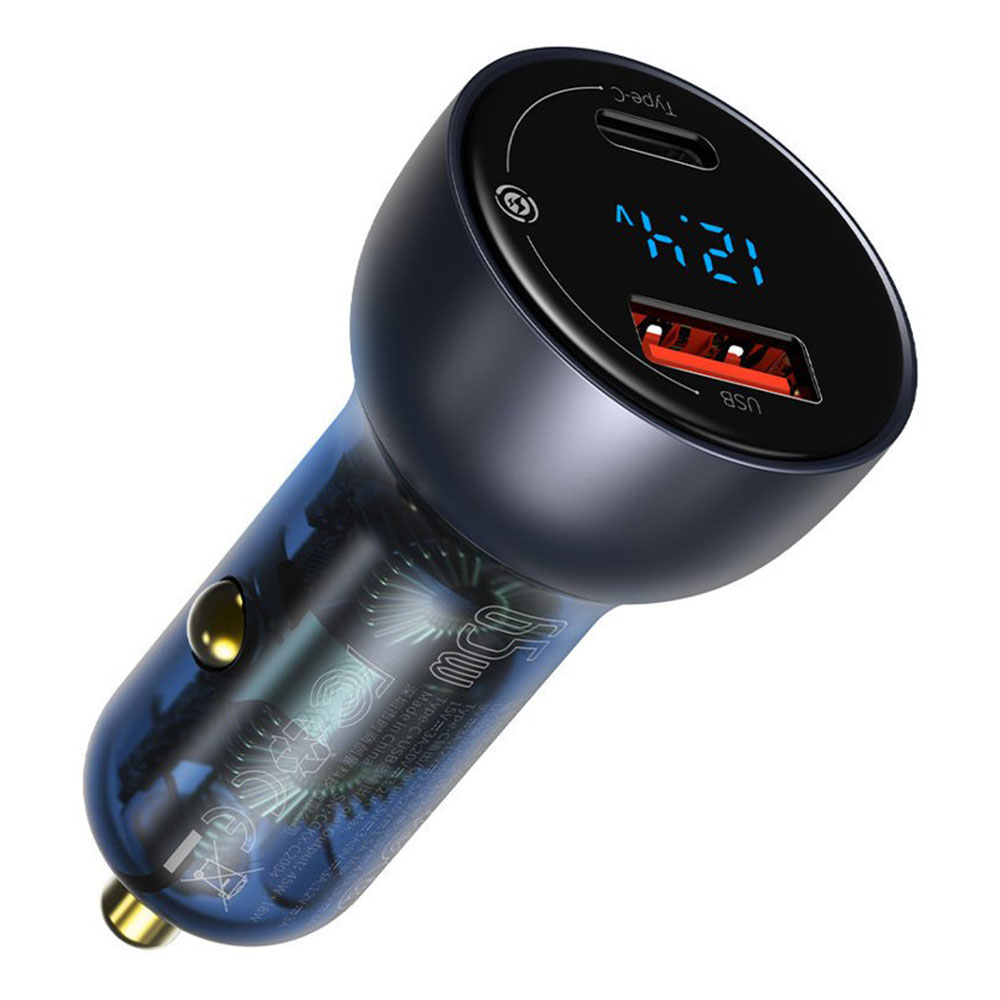 Зарядно за кола Type-C PD65W, USB QC4.0 - Baseus (CCKX-C0G) - сиво
