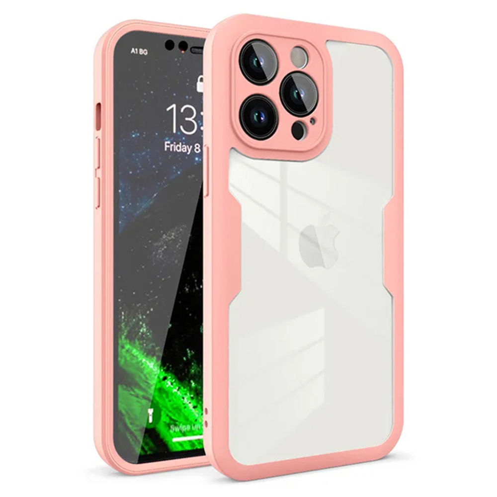 Калъф за iPhone 12 Pro + капак - Techsuit ColorVerse 360 Series - Розов