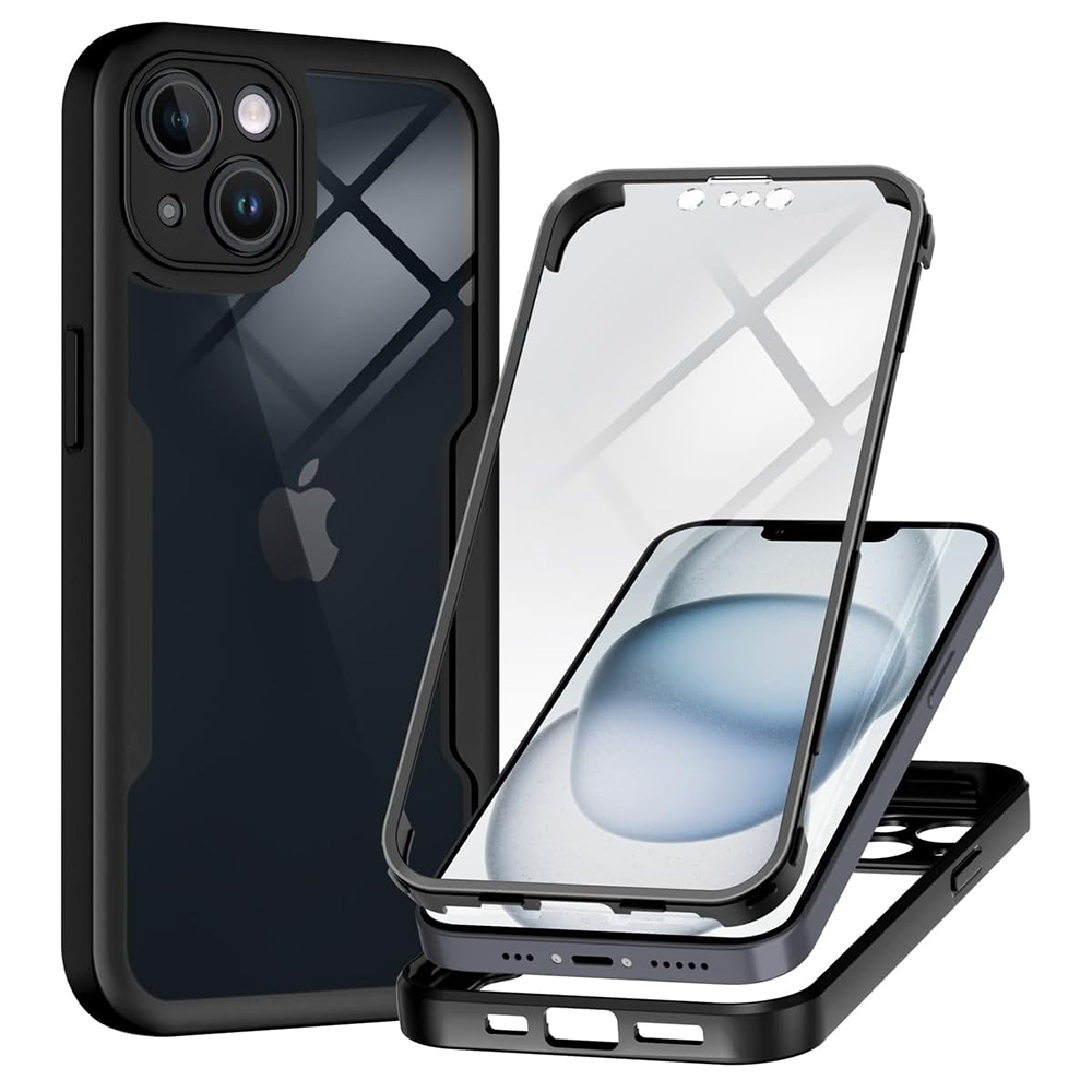 Калъф за iPhone 14 + калъф - Techsuit ColorVerse 360 Series - Черен
