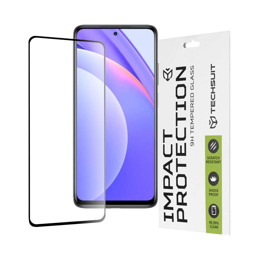 Капак за Xiaomi Mi 10T Lite 5G - Techsuit 111D Full Cover / Full Glue Glass - Черен