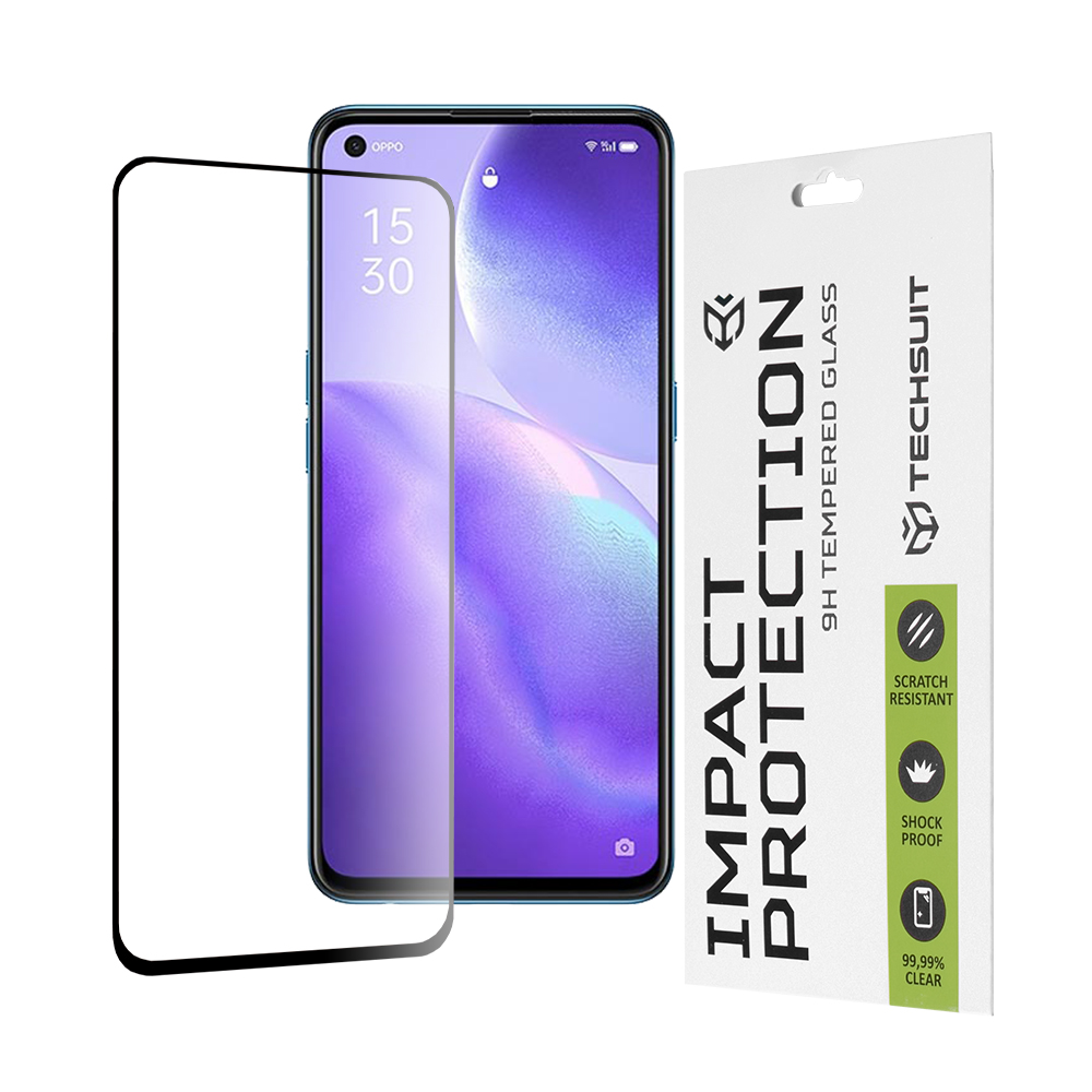 Oppo Reno5 5G / Find X3 Lite 5G - Techsuit 111D Full Cover / Full Glue Glass - Черен