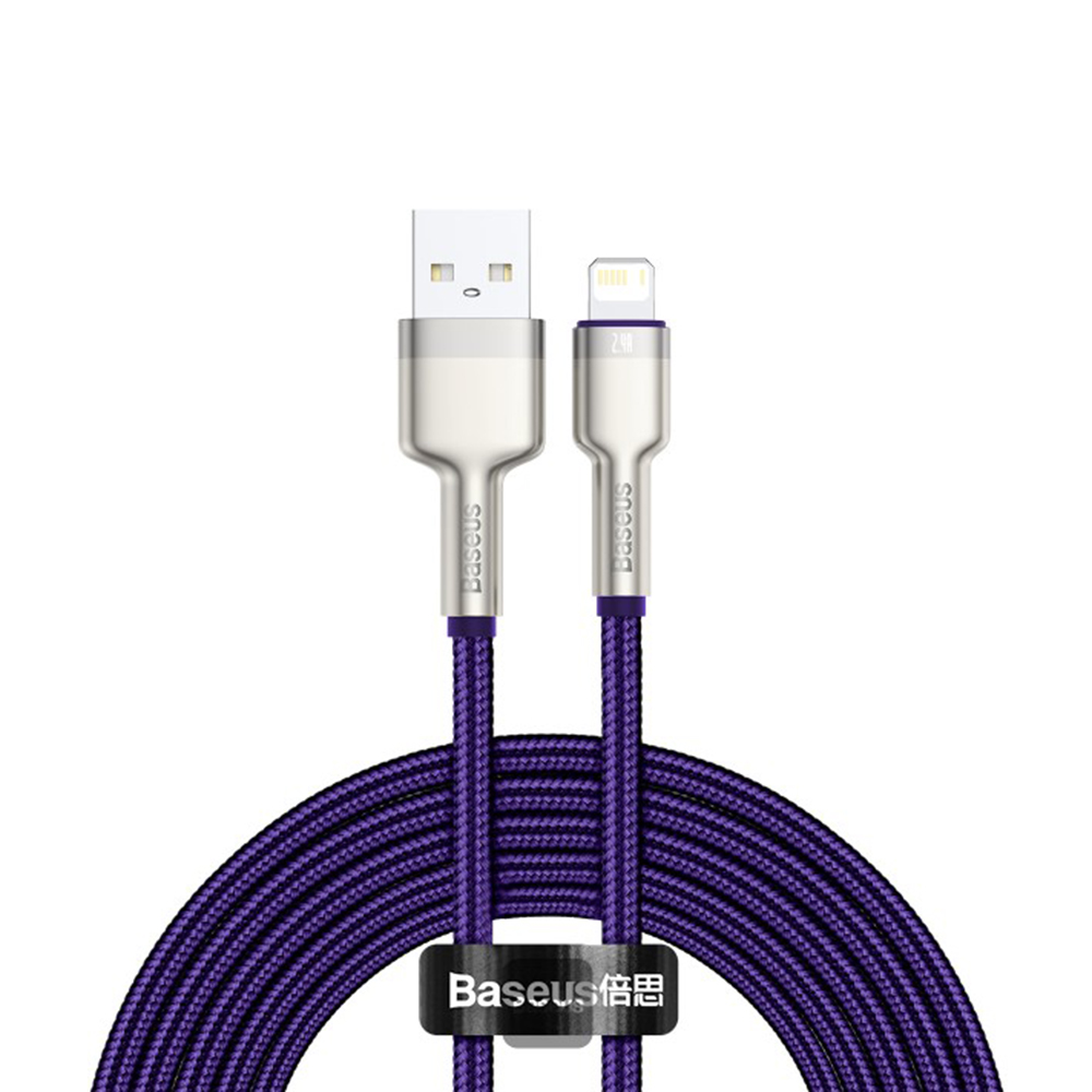 Кабел за данни USB към Lightning 2.4A 2.4A, 2m - Baseus Cafule (CALJK-B05) - Лилав