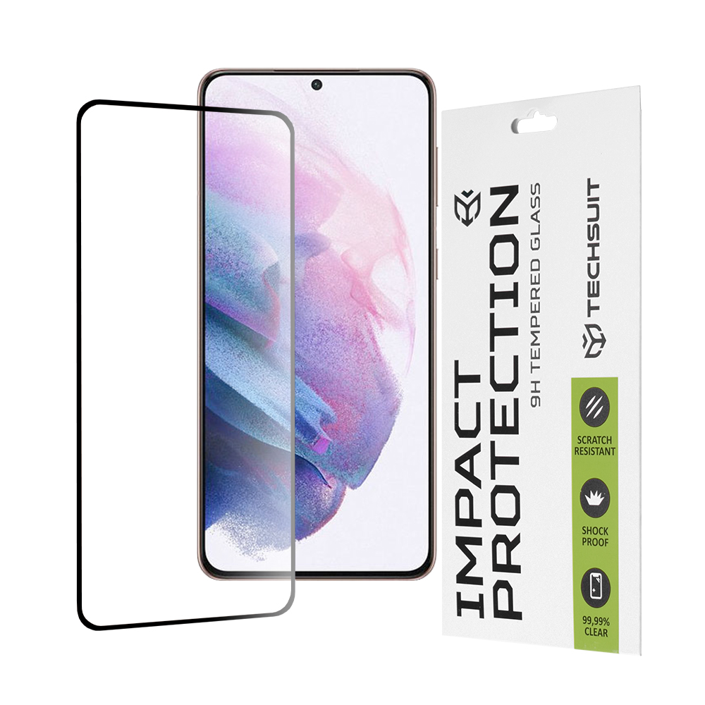 Капак за Samsung Galaxy S21 Plus 5G - Techsuit 111D Full Cover / Full Glue Glass - Черен
