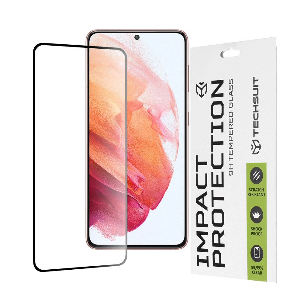 Капак за Samsung Galaxy S21 5G - Techsuit 111D Full Cover / Full Glue Glass - Черен