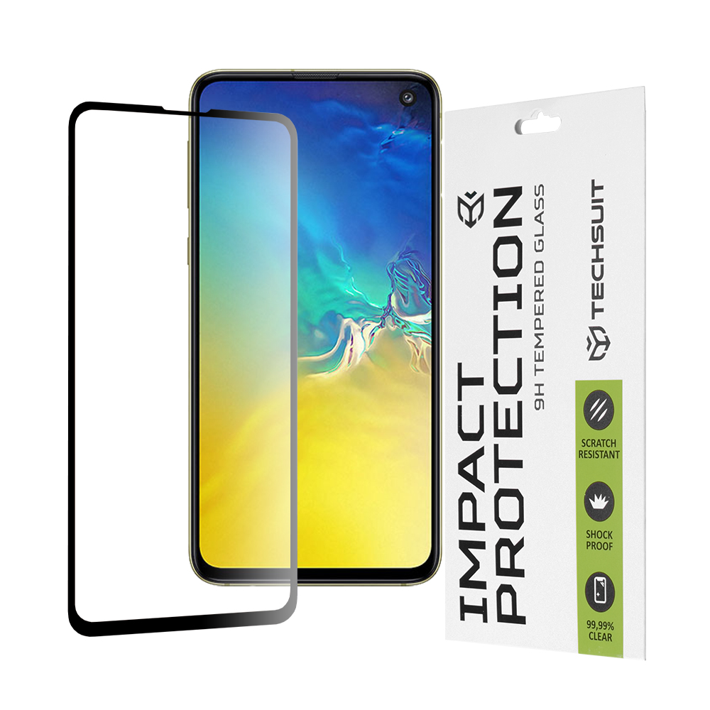 Капак за Samsung Galaxy S10e - Techsuit 111D Full Cover / Full Glue Glass - Черен