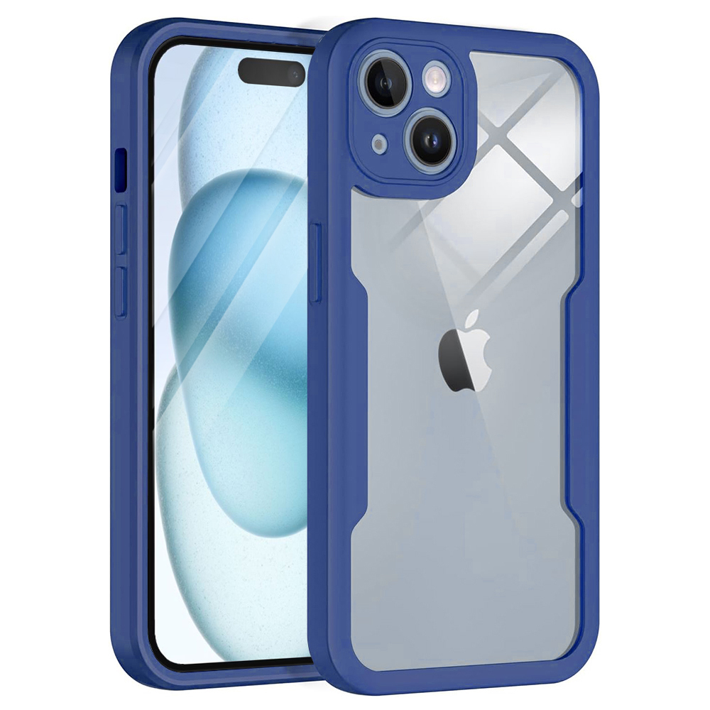 Калъф за iPhone 15 Plus + капак - Techsuit ColorVerse 360 Series - Син