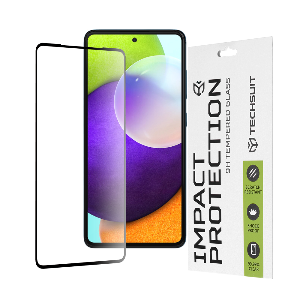 Калъф за Samsung Galaxy A52 4G / A52 5G / A52s 5G - Techsuit 111D Full Cover / Full Glue Glass - Черен